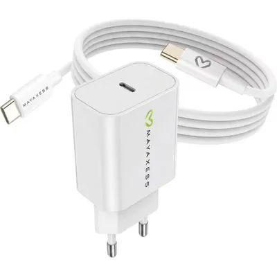 20W Schnellladegerät Mayaxess Weiß mit USB-C-Kabel 1m