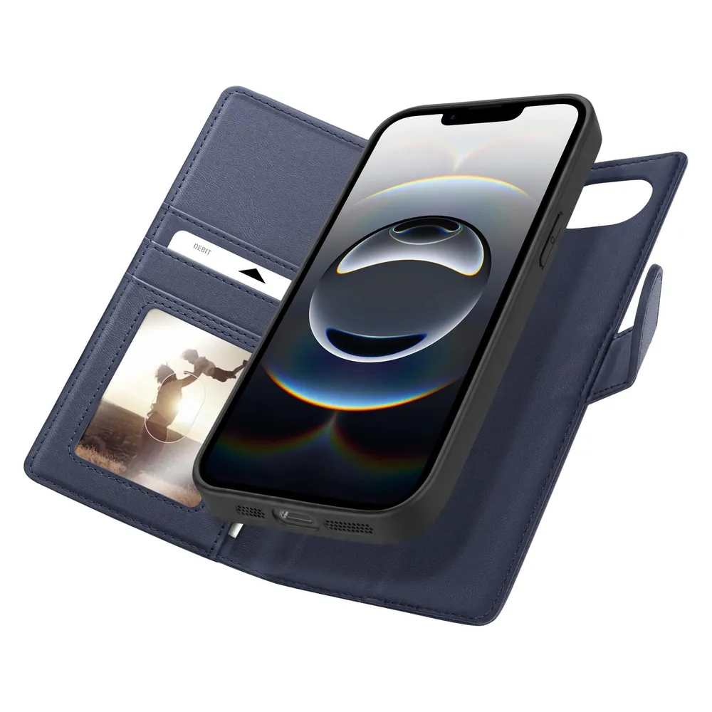 Mayaxess Geldbörsen-Etui für iPhone 16e RFID-Schutz Abnehmbare Hülle (Apple iPhone 16e)