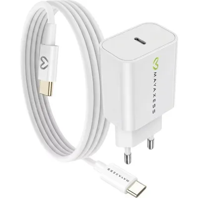 Mayaxess 20W USB Schnellladegerät Weiß mit USB-C Kabel
