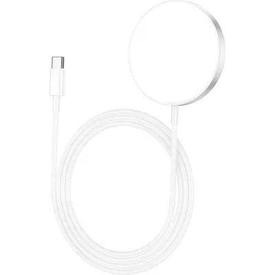 Mayaxess Kabelloses MagSafe-Ladegerät 15W Aluminium Weiß Magnetische Ausrichtung