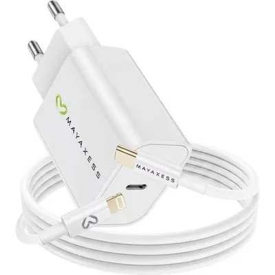 Mayaxess Schnellladegerät 18W mit Quick Charge 3.0 und 1m Lightning-Kabel, kompakt