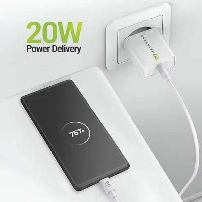 Mayaxess SEK-VIRT-PX6A USB Schnellladegerät 20W Weiß mit USB-C Kabel