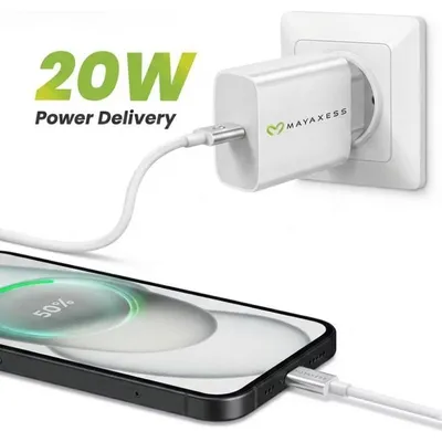 Schnellladegerät Mayaxess 20W mit USB-C-Kabel