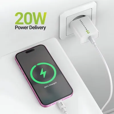Schnellladegerät Mayaxess 20W USB-A mit USB-C Kabel