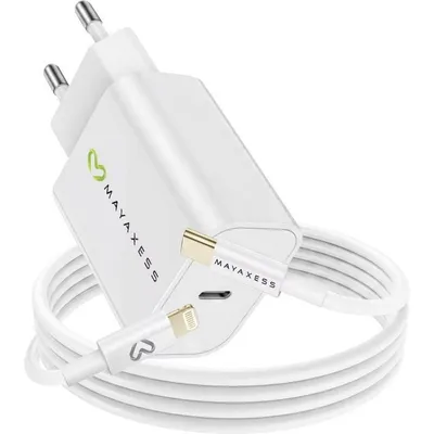 Schnellladegerät USB Mayaxess 18W Quick Charge 3.0 mit Lightning-Kabel