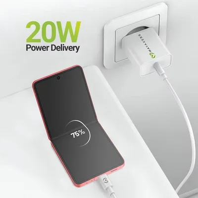 Schnelllader Mayaxess 20W USB-A Weiß mit USB-C Kabel 1m