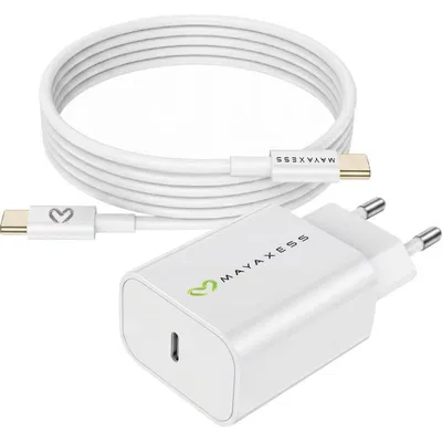 Schnelllader Mayaxess SEK-VIRT 20W Weiß mit USB-C Kabel 1m