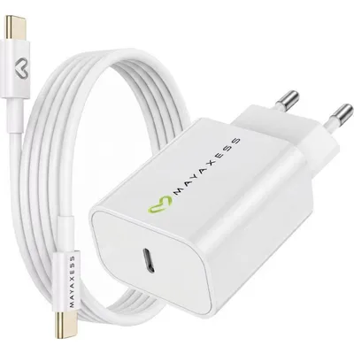 USB-C Schnellladegerät Mayaxess SEK-VIRT-IP16M 20W Weiß mit 1m Kabel