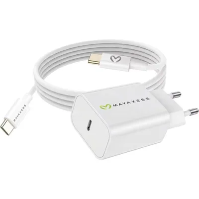 USB-Ladegerät 20W Mayaxess mit USB-C-Kabel 1m