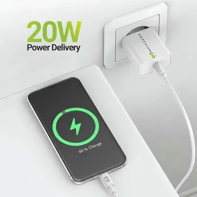 USB-Ladegerät Mayaxess Quick Charge 3.0 18W mit Lightning-Kabel