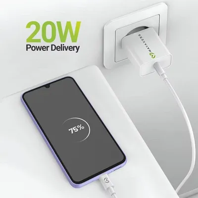 USB-Ladegerät Mayaxess SEK-VIRT-A34 20W weiß mit USB-C-Kabel 1m