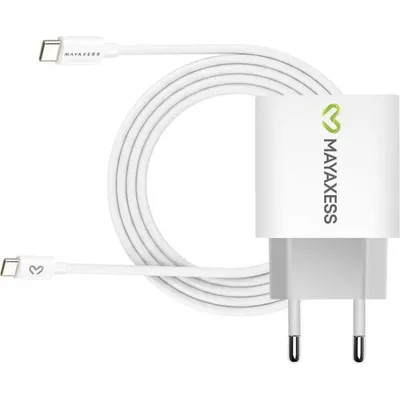 USB Schnellladegerät 20W Mayaxess Weiß mit USB-C Kabel 1m