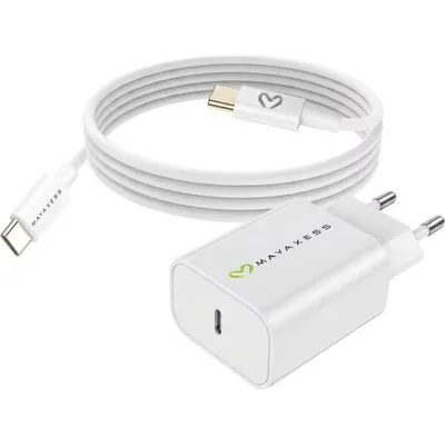 USB Schnellladegerät Mayaxess 20W mit USB-C Kabel