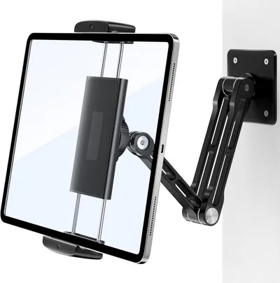 MC Star Tablet-Halterung Tablet Wandhalterung aus Aluminium, 3-Fach 360° Schwenkbar, (Höhenverstellbar & Faltbar Tablet Halterung Wand, Kompatibel mit iPhone, iPad Pro/Air/Mini, Galaxy Tab, Switch (4.7-13 in)