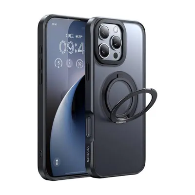 McDodo PC-4933 harte Hülle mit Ständer und MagSafe schwarz für iPhone 16 Pro Max