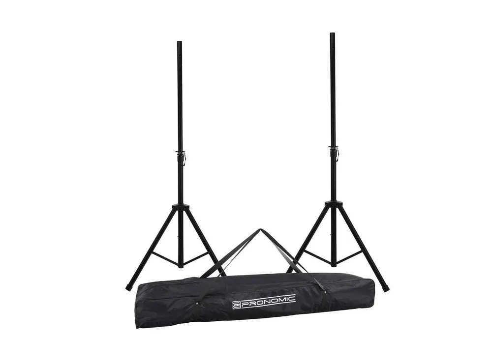 McGrey Lautsprecherständer Lautsprecherstativ Stahl Paar - stabile breite Dreibein-Konstruktion, (bis 0 Zoll, SPS-1, 2-tlg., 2 Stück im Set mit Tasche, ausziehbar von ca. 130 - 193 cm)