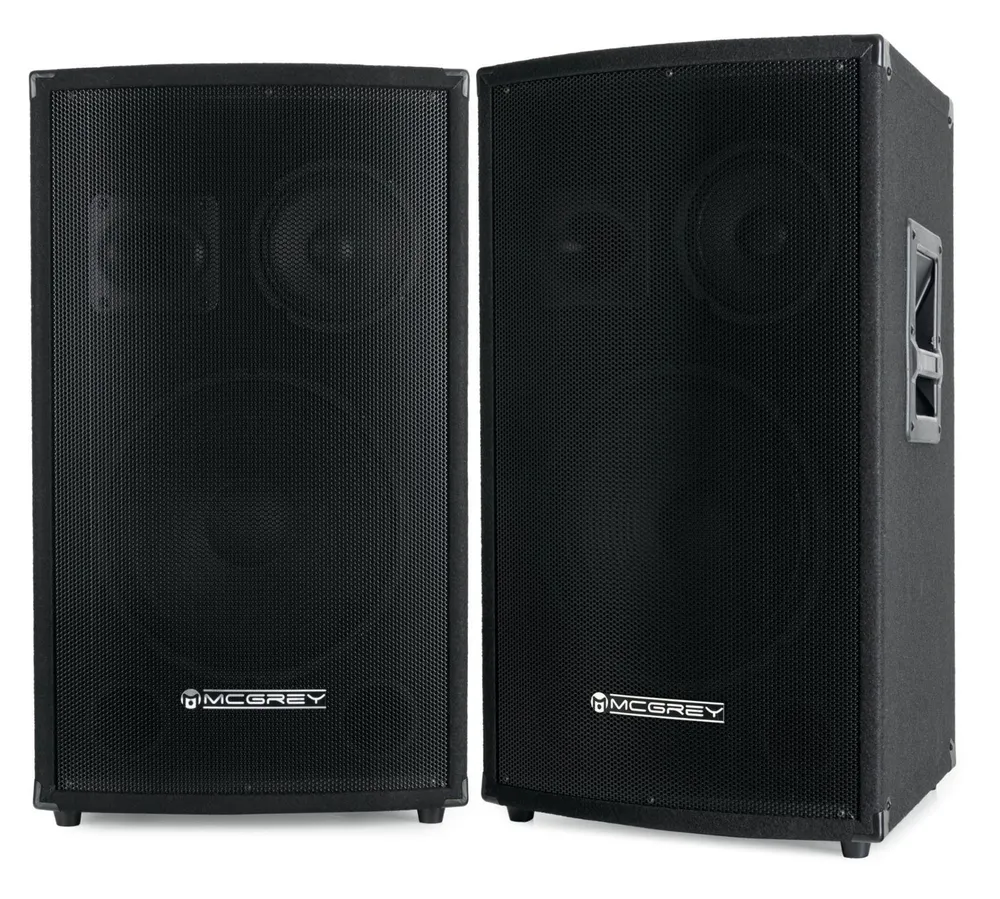 McGrey Paar SL-12/3 3-Wege DJ PA Box Lautsprecher (kein Netzwerkstandard, 300 W, Passiv Speaker 30cm (12 zoll), 3-Wege System, Holzgehäuse)