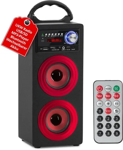 McGrey Tragbarer Speaker für vielseitigen Einsatz inklusive Fernbedienung - Bluetooth-Lautsprecher (6 W, FM-Radio mit 30 speicherbaren Senderplätzen integriert)