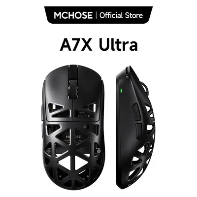 MCHOSE A7X Ultra Maus Wireless Bluetooth USB Type-C 42000 DPI Weiß 7 Tasten
