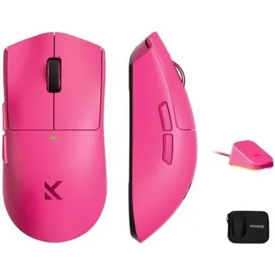 Ratón Mchose K7 Gaming kabellos 3200 DPI rosa 5 programmierbare Tasten
