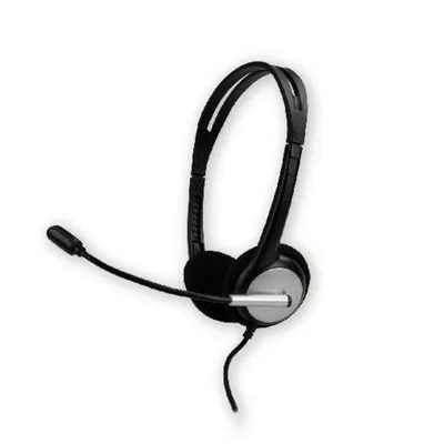Kopfhörer MCL CSQ-M/USB kabelgebunden USB Büro Callcenter schwarz silber