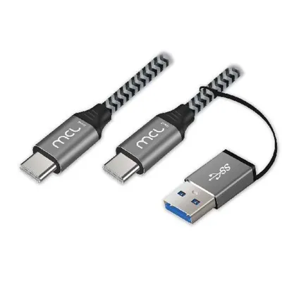 USB-Kabel 2-in-1 MCL USB-C 3.2 Gen 2 10 Gbit/s 100 W 2 m