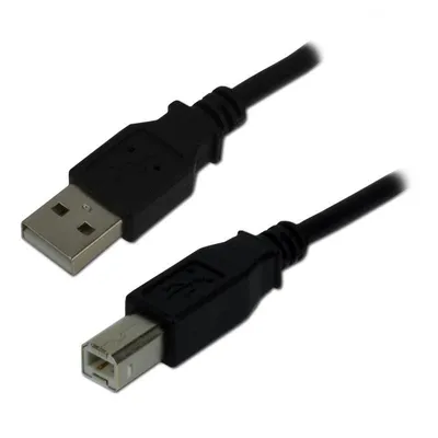 USB 2.0 A/B Kabel MCL Schwarz 2 m Stecker/Stecker Kupferleiter