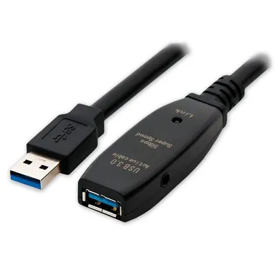 Kabel USB 3.0 MCL 10 m Schwarz Aktive Verlängerung 2,5 Gbit/s