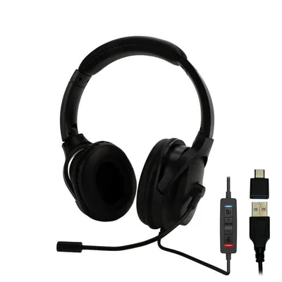 Auriculares MCL MK1A99AZZZCSQMUSB mit Kabel USB-A/USB-C für Büro und Alltag Schwarz