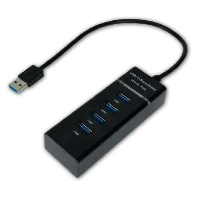 Hub MCL 4 Ports 5 Gbit/s USB 3.2 Gen 1 USB3-M104B/N Schwarz kurzes Kabel