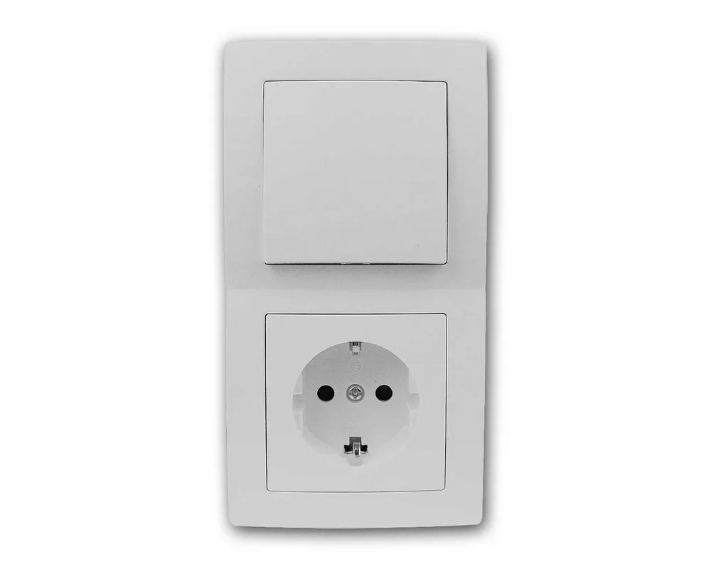 McPower FLAIR Set "Tür 2-fach", 3-teilig, weiß, Schraubans Unterputzschalter