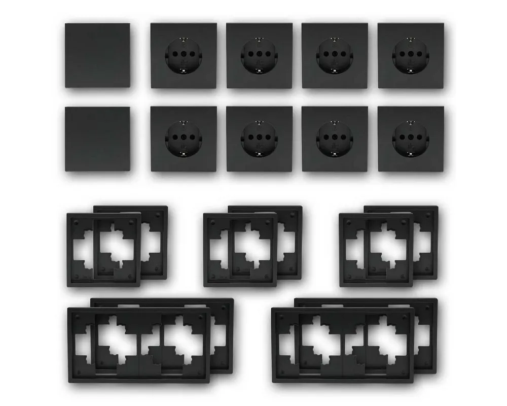 McPower Set "Standard-20" SHALLOW anthrazit, 20-teilig Unterputzschalter