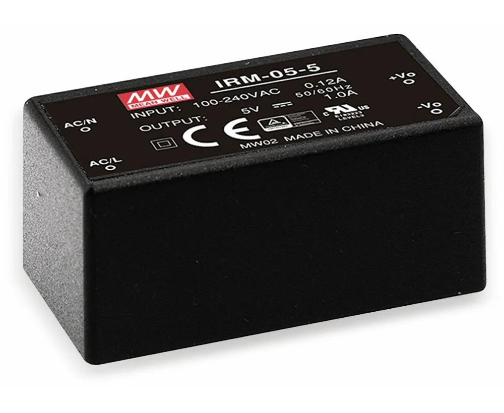 MEAN WELL AC/DC-Printnetzteil IRM-05-3.3, 3,3 V-, 1,25 A, 4,1 W