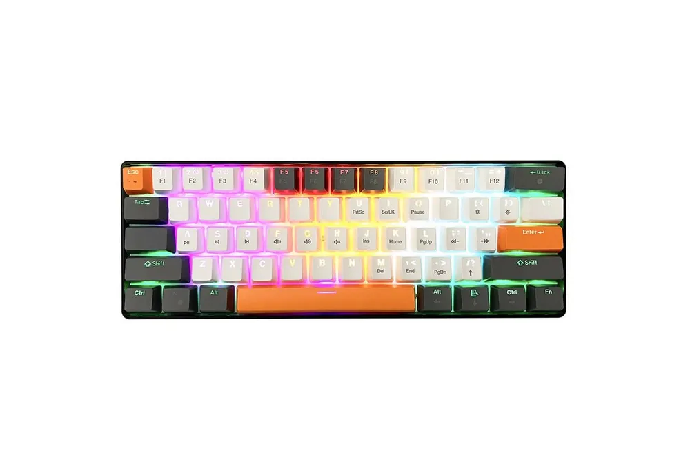 MEDIA-TECH ZONE 61 MT1258 QWERTY Gaming-Tastatur (Mechanische Gaming-Tastatur, mechanische Silent RED-Schalter)
