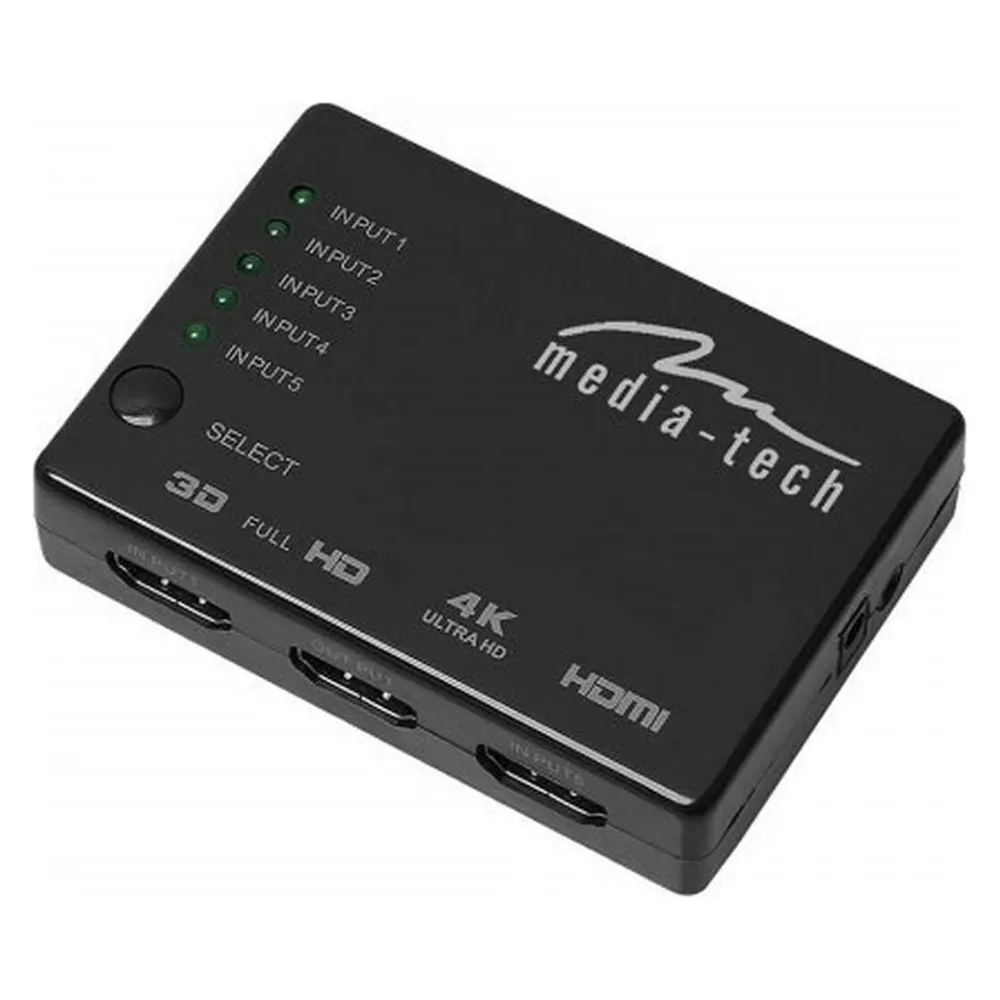 HDMI Switch Media-Tech MT5207 6 Ports 4K Ultra HD IR Schwarz