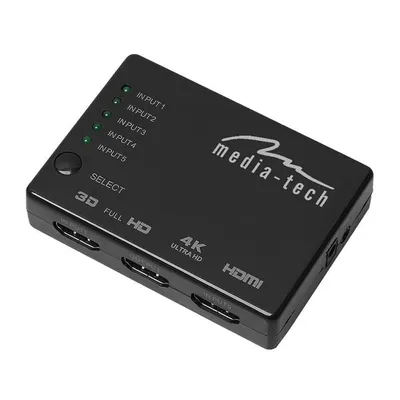 HDMI Switch Media-Tech MT5207 6 Ports 4K Ultra HD IR Schwarz