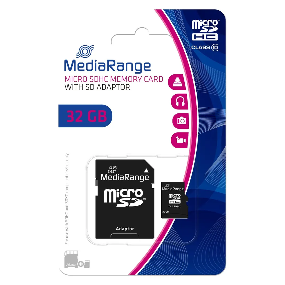 microSDHC Karte Mediarange MR959 32GB Klasse 10 mit SD-Adapter