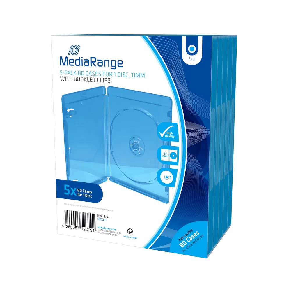 MEDIARANGE Retail-Pack BluRay Cases Single | box38 | Blu-ray Disc-Videobox - Kapazität: 1 Blu-ray Disc-Leerh