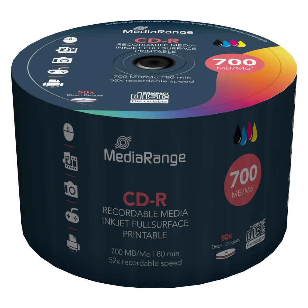 MEDIARANGE CD-Spindel MR208 80min 700MB