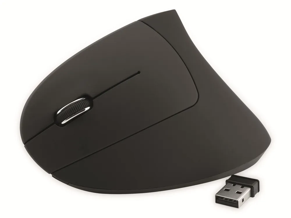 MEDIARANGE Funk-Maus MROS233, 6 Tasten, für Linkshänder, schwarz
