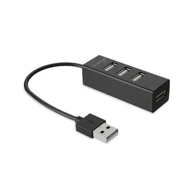 Mediarange MRCS502 4-Port USB 2.0 Hub, Grau, Plug and Play, 65 mm, kompakt