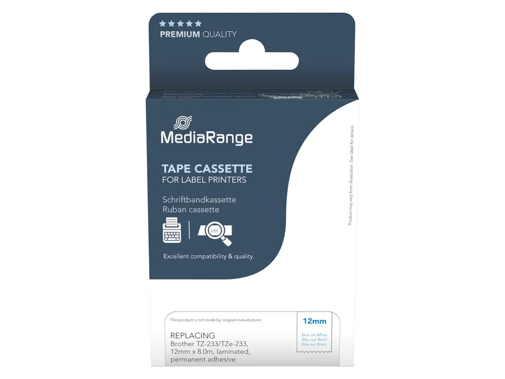 MEDIARANGE Schriftband MRBTZ233, ersetzt Brother TZ-233/TZe-233