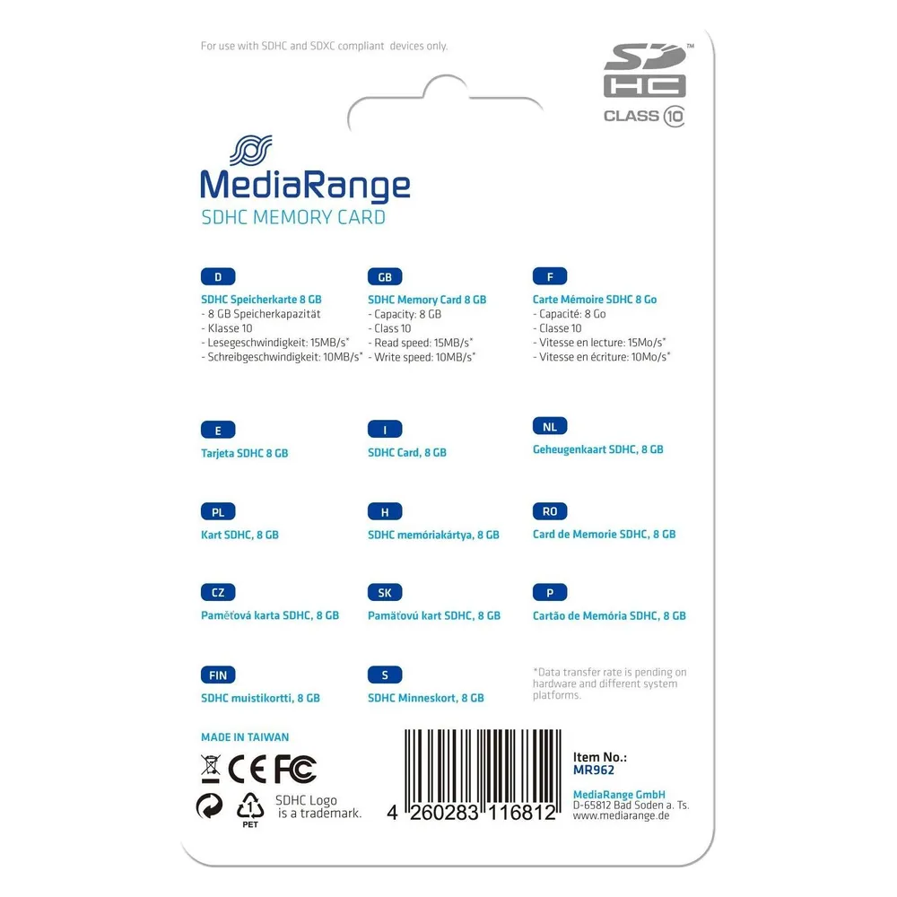 MEDIARANGE SDHC-Card MR962