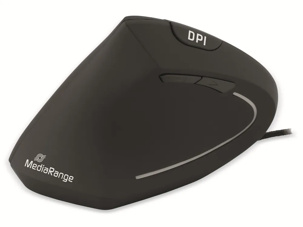 MEDIARANGE USB-Maus MROS231, 6 Tasten, für Linkshänder, schwarz