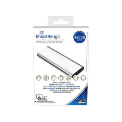 SSD MediaRange MR1102 480 GB M.2 USB Typ C 3.2 Gen 2 450 MB/s Silber