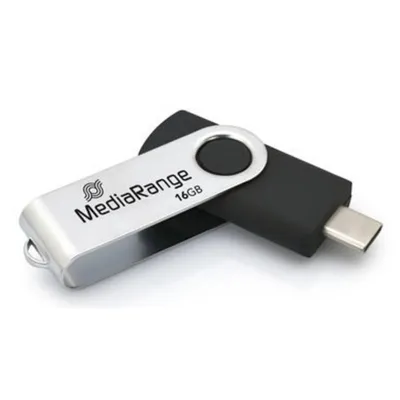USB-Stick MediaRange MR1951 16GB USB Typ-C 3.2 Gen 1 Schwarz Silber