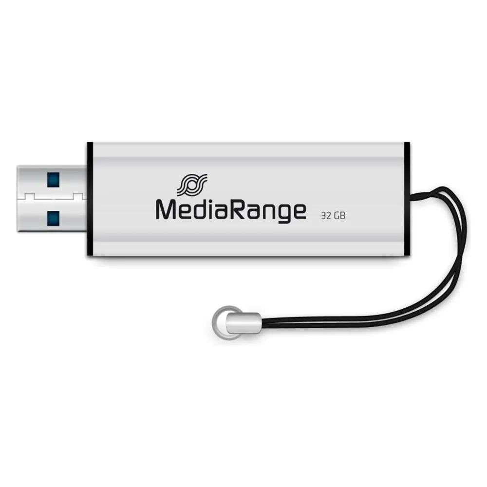 USB-Stick MediaRange MR916 32 GB USB-A 3.2 Gen 1 Schiebemechanismus schwarz silber