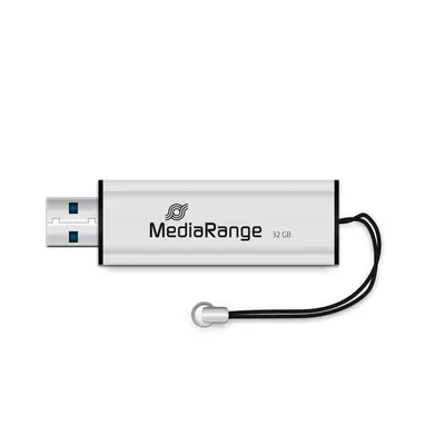 USB-Stick MediaRange MR916 32 GB USB-A 3.2 Gen 1 Schiebemechanismus schwarz silber