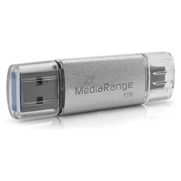 USB-Stick MediaRange MR941-1 1TB USB Type-A/Type-C 400MB/s Silber