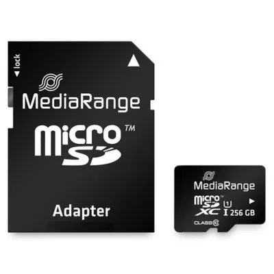 MicroSDXC MediaRange MR946 256 GB UHS-I Class 10 80 MB/s Schwarz